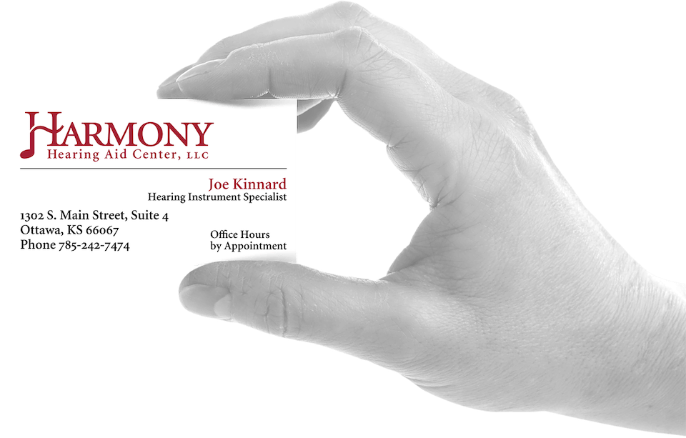 Harmony Hearing Aids business card