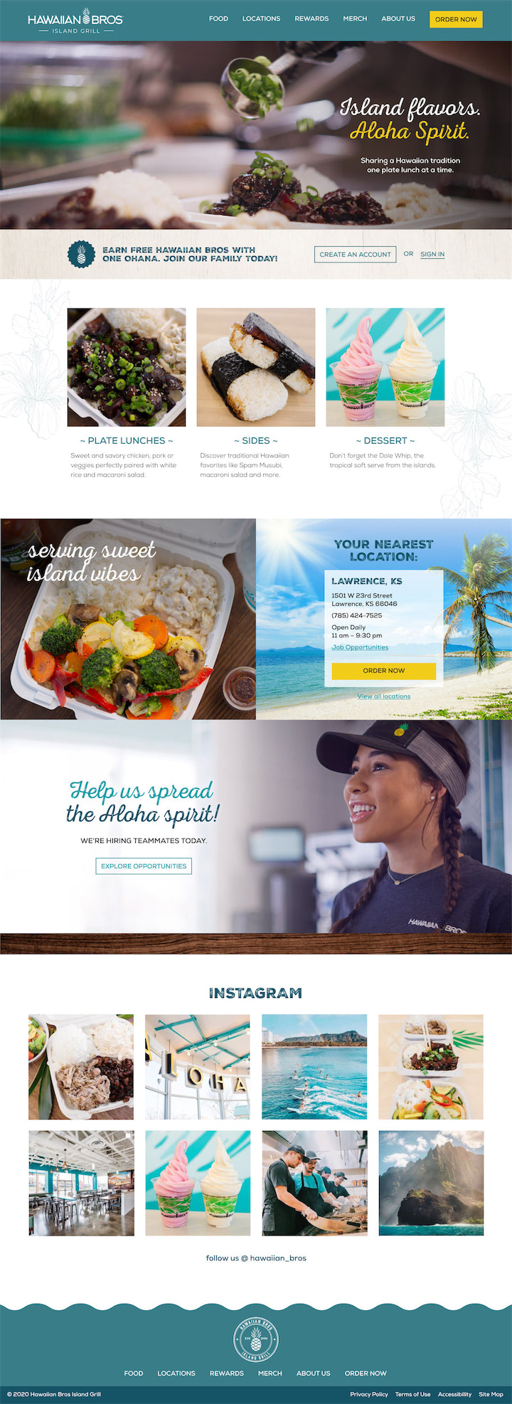 Hawaiian Bros website design